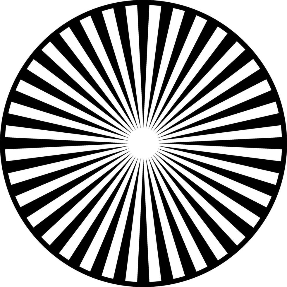 Radial, radiating lines element. Circular, concentric lines vector