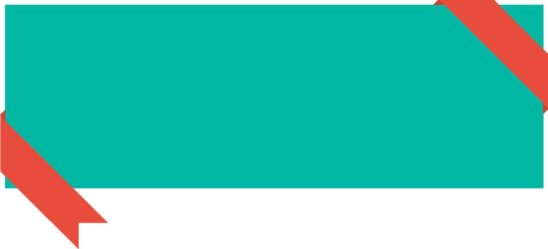 Green background text placeholder with copy space for text. Blank text box with a ribbon. vector illustration background.