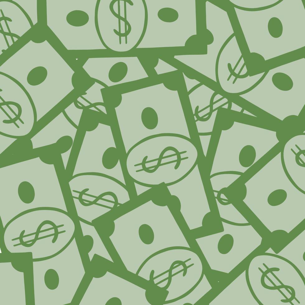 Vector illustration of a stack of dollars. Background from dollars.