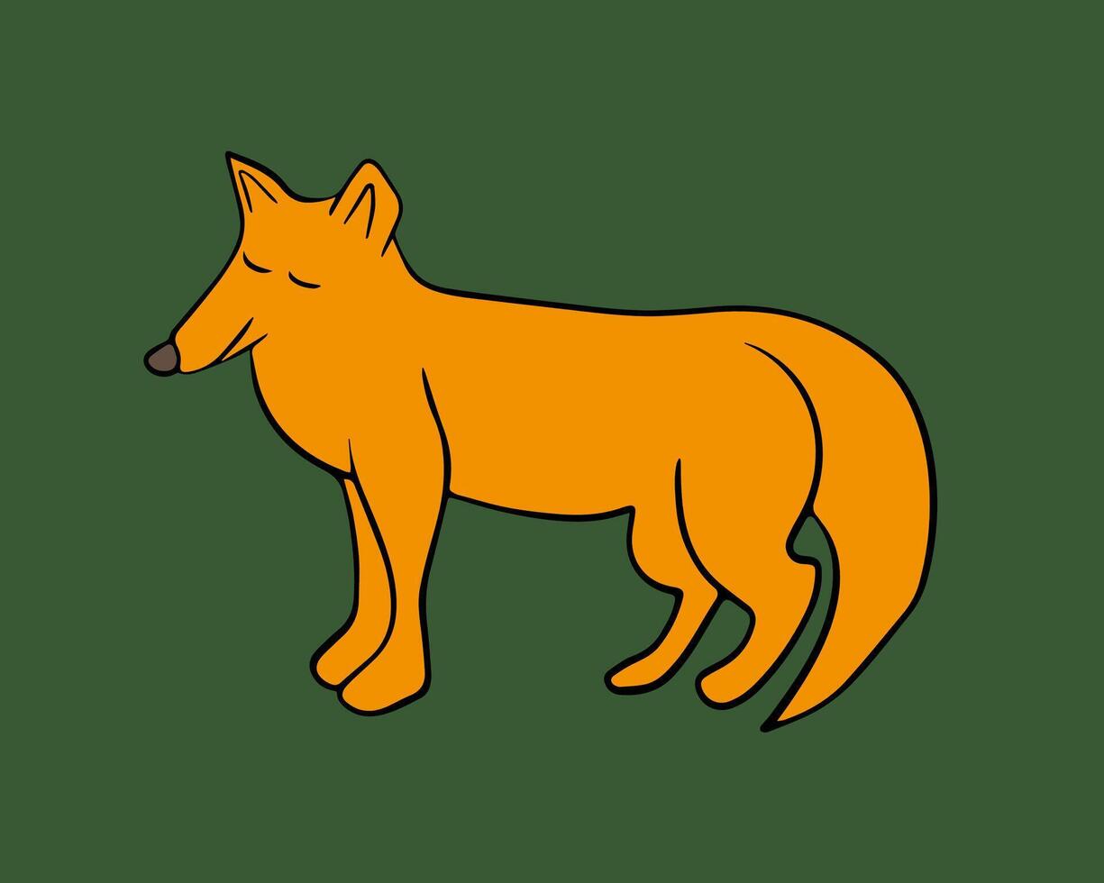 Vector isolated illustration of red fox. Drawing of a fox.