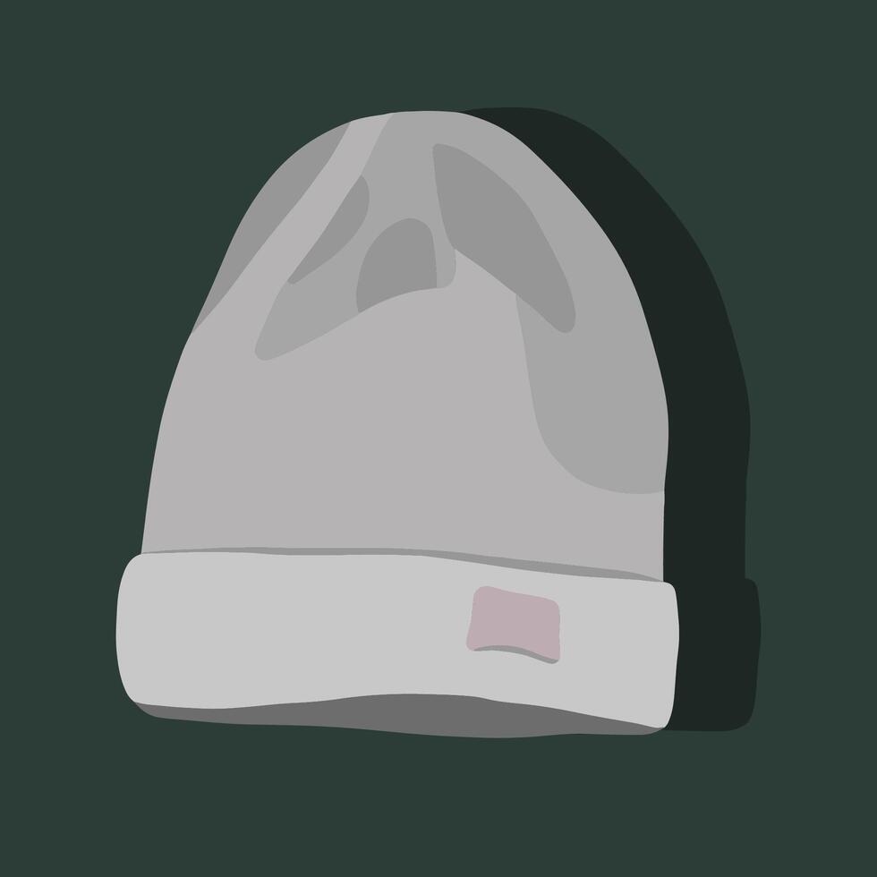 Vector isolated illustration of a winter sports cap. Hat on a green background.