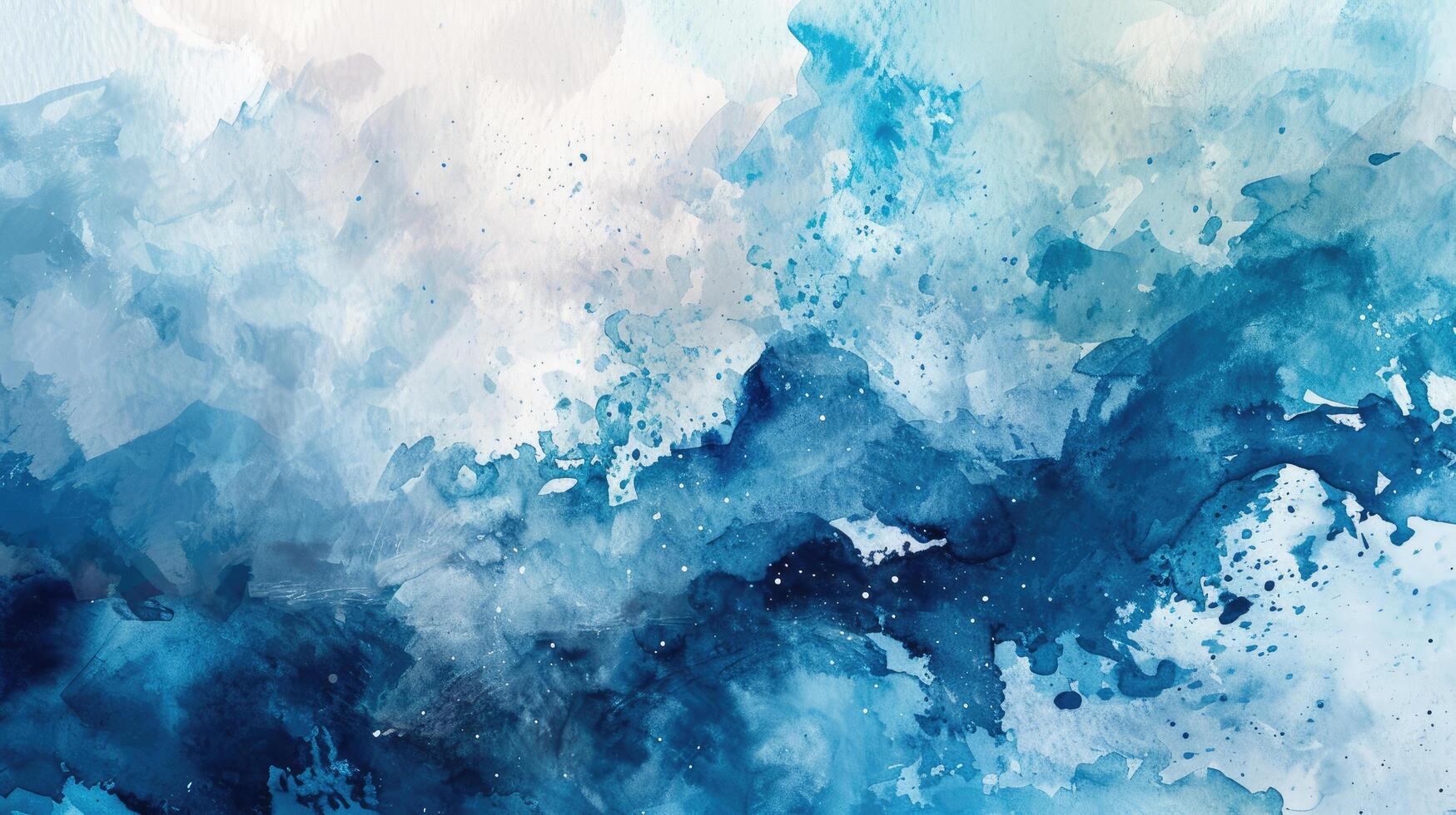 AI generated Pure blue watercolor canvas photo