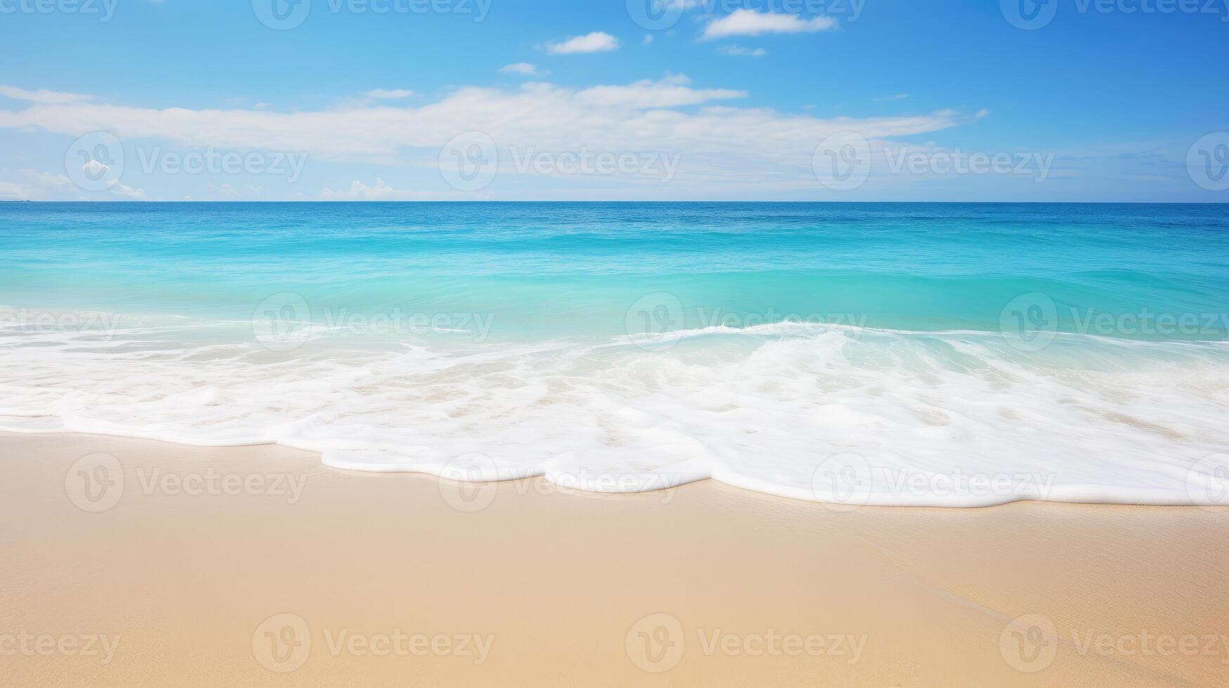 AI generated Crystal clear beach view for your design photo