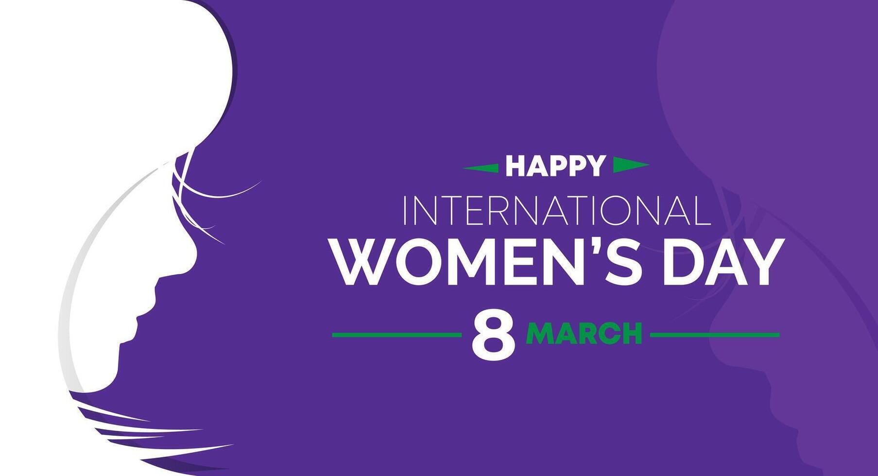 Happy Women's Day 8 March. Women's Day greeting banner design with flowers and a purple color vector