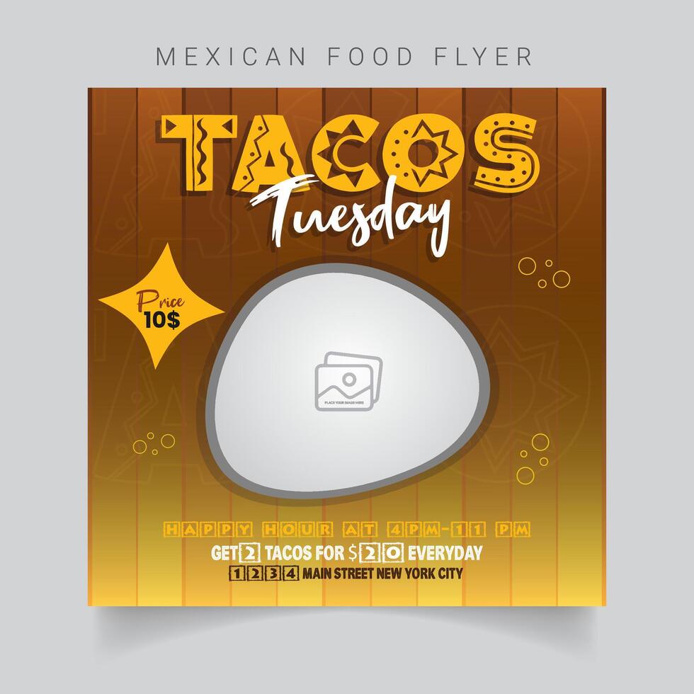 Mexican Food Flyer Template Design vector