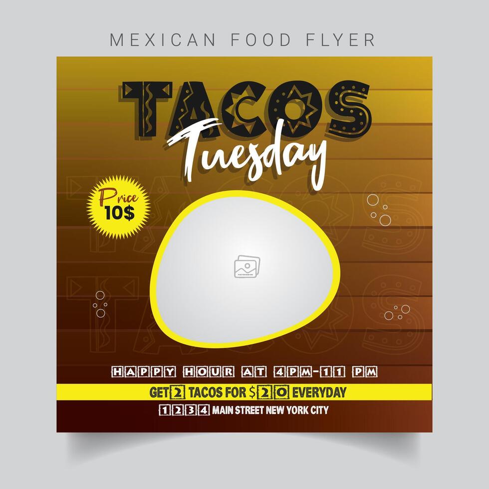 Mexican Food Flyer Template Design vector