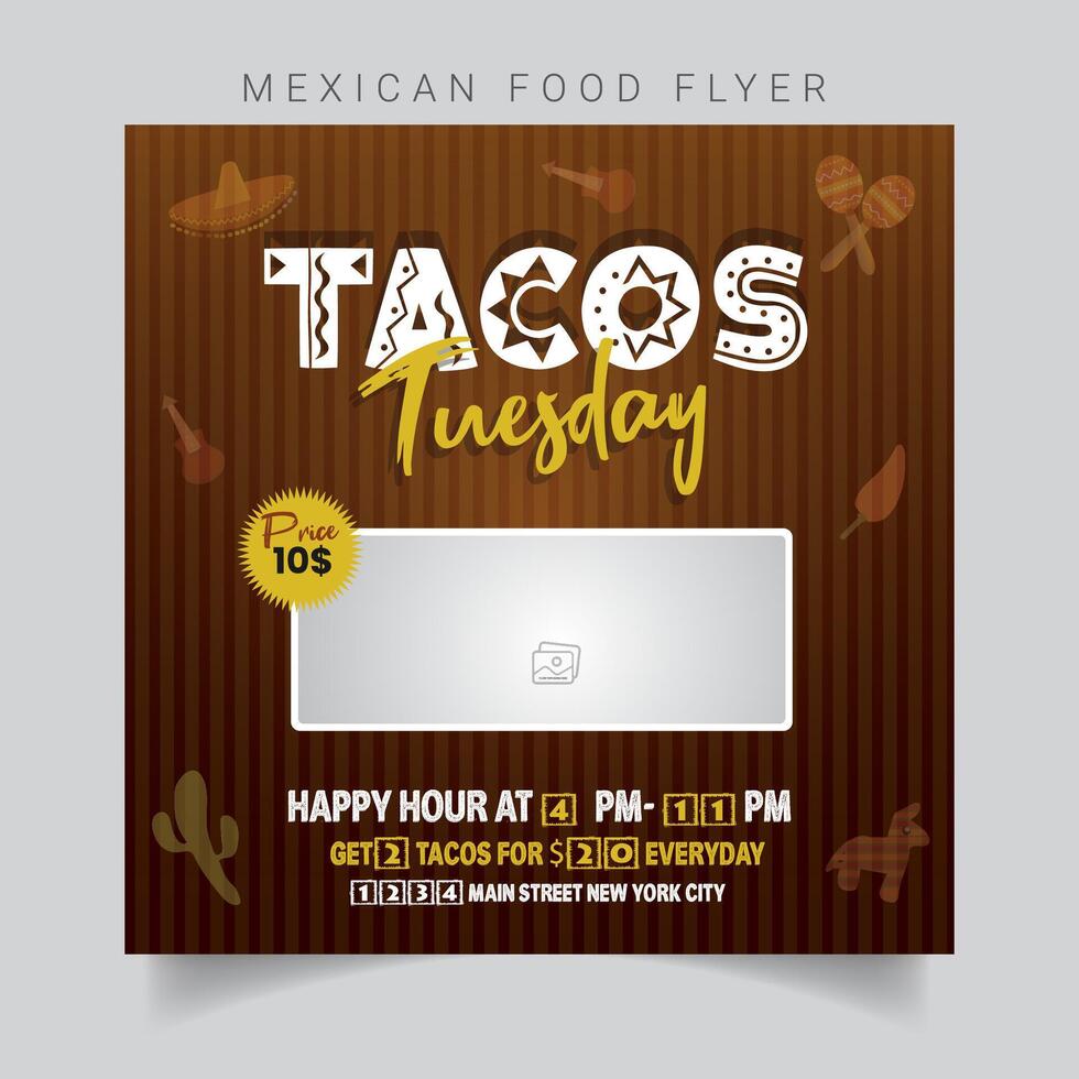 Mexican Food Flyer Template Design vector