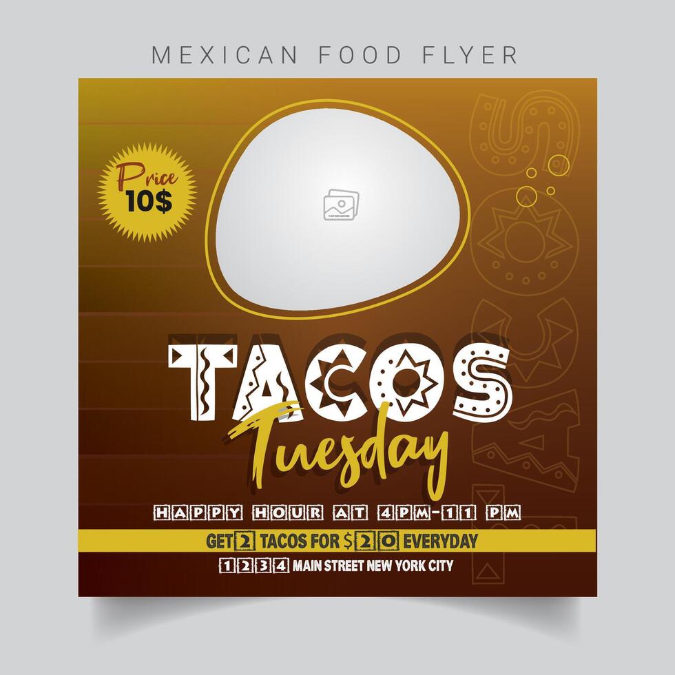 Mexican Food Flyer Template Design vector