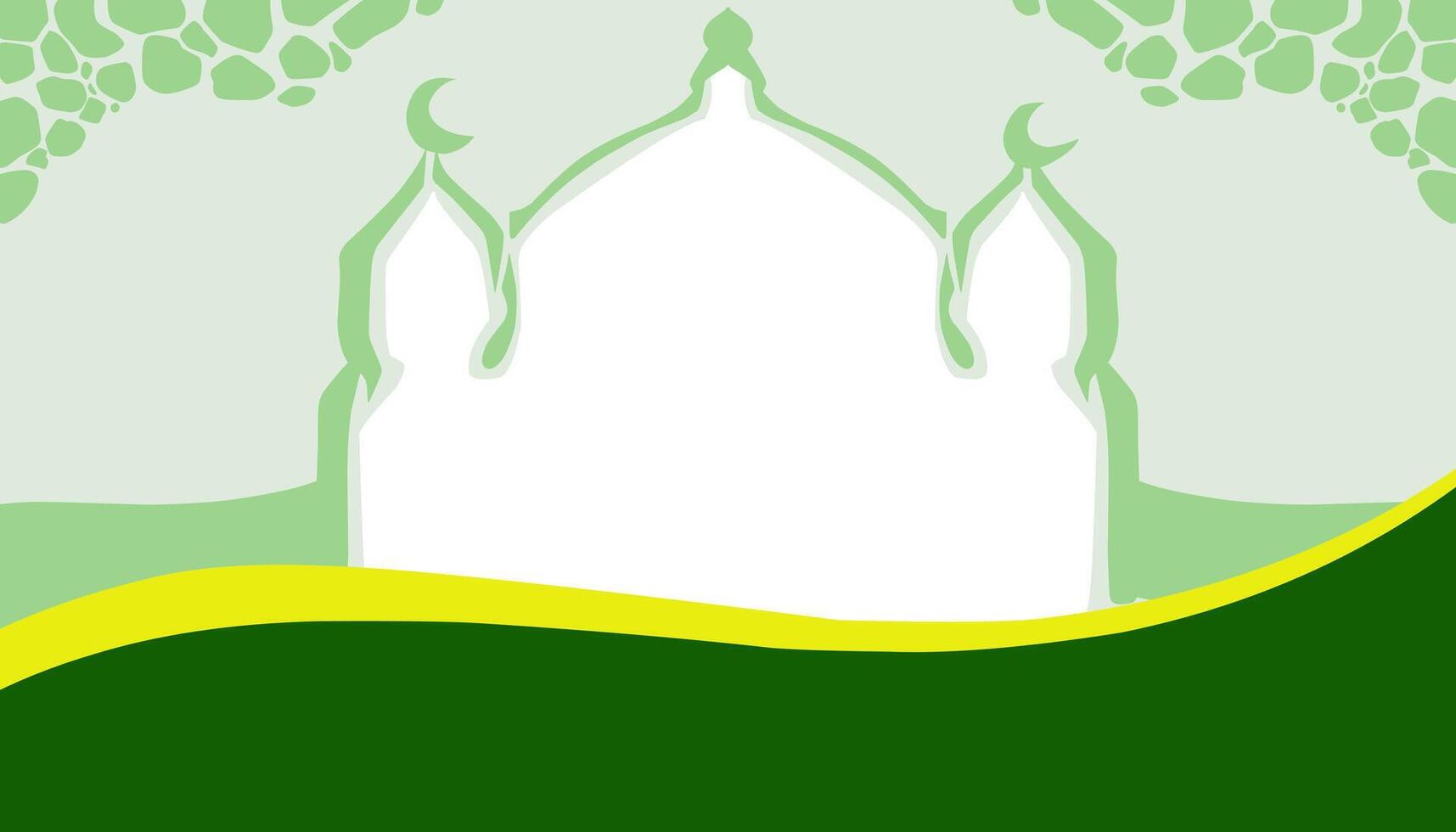 The background theme is Ramadan and Islamic holidays, with a picture of a green mosque door. vector