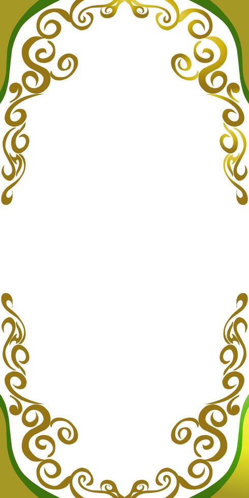 Background with Ramadan and Eid theme border, with gold and yellow colours. vector