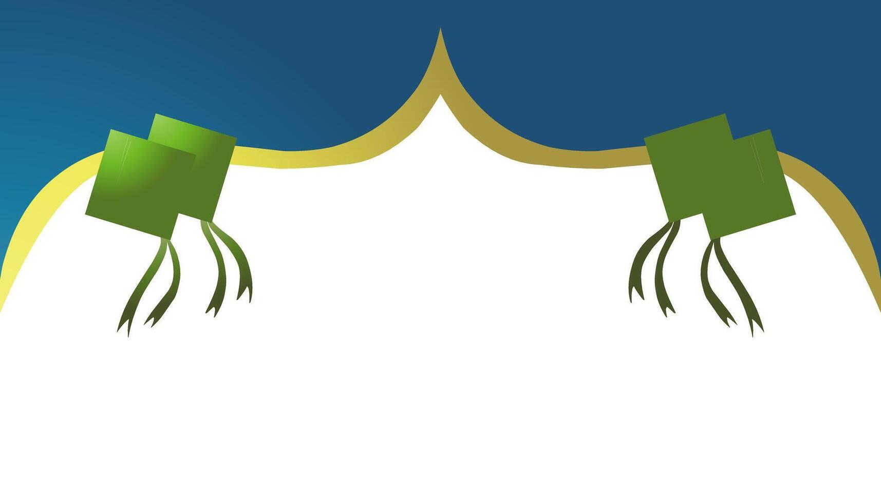 Ramadan theme mosque dome background in gradient blue and diamonds ketupat vector