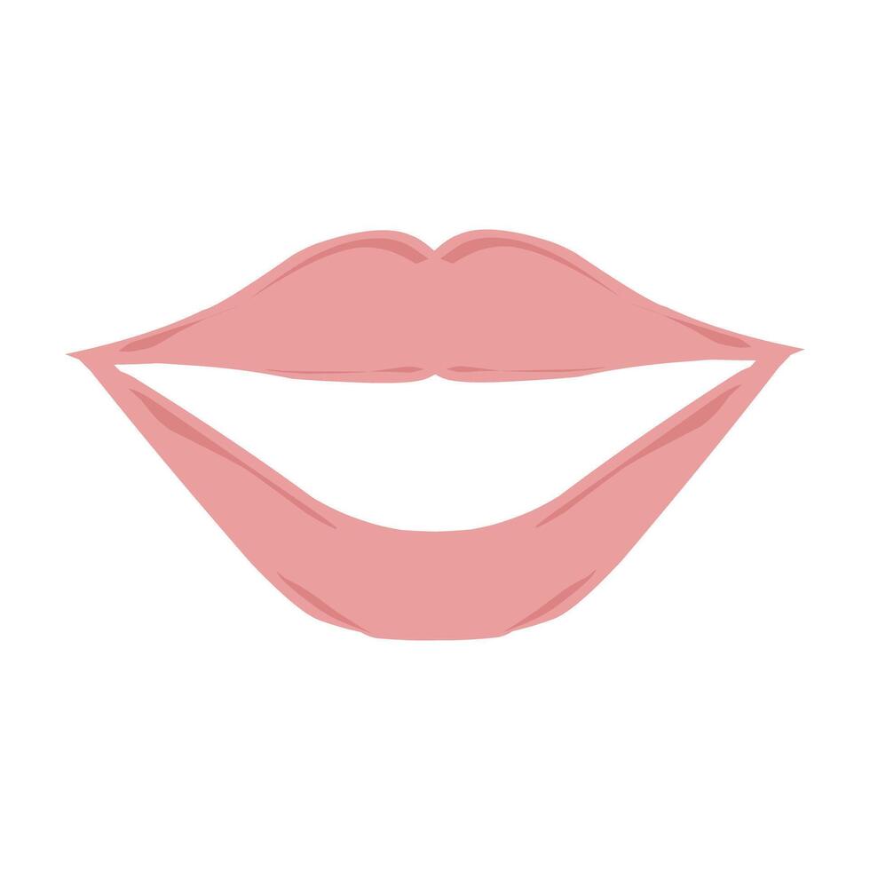 Illustration design of a woman's pink lips. Perfect for stickers, card elements, social media, banners, posters vector