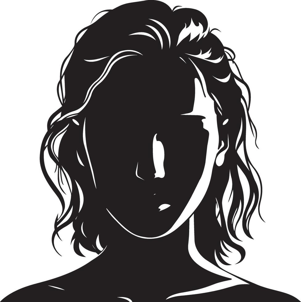 Silhouette Woman Face Vector