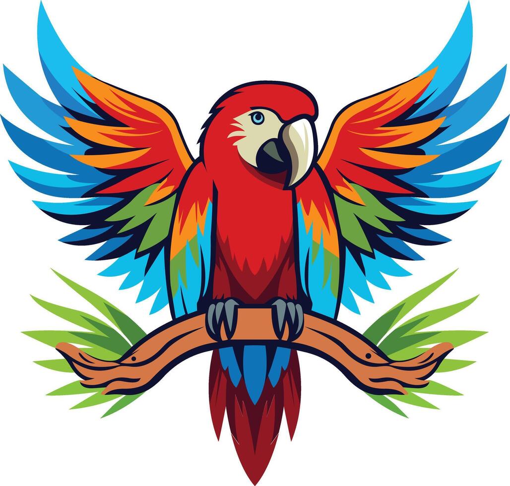 Illustration of a Bird, Macaw Vector