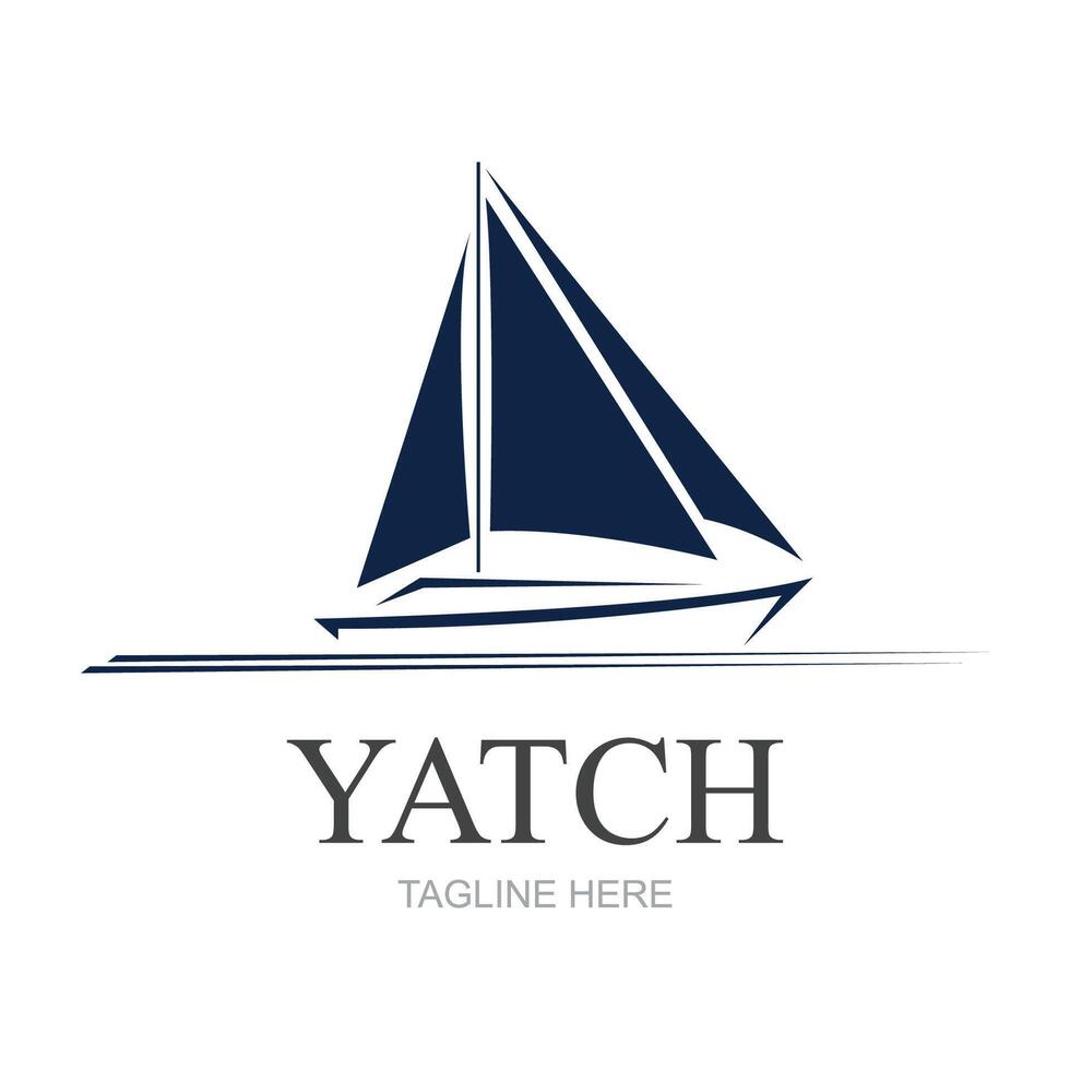 vector navegación barco yate logo vector ilustración aislado en blanco. yate club logotipo