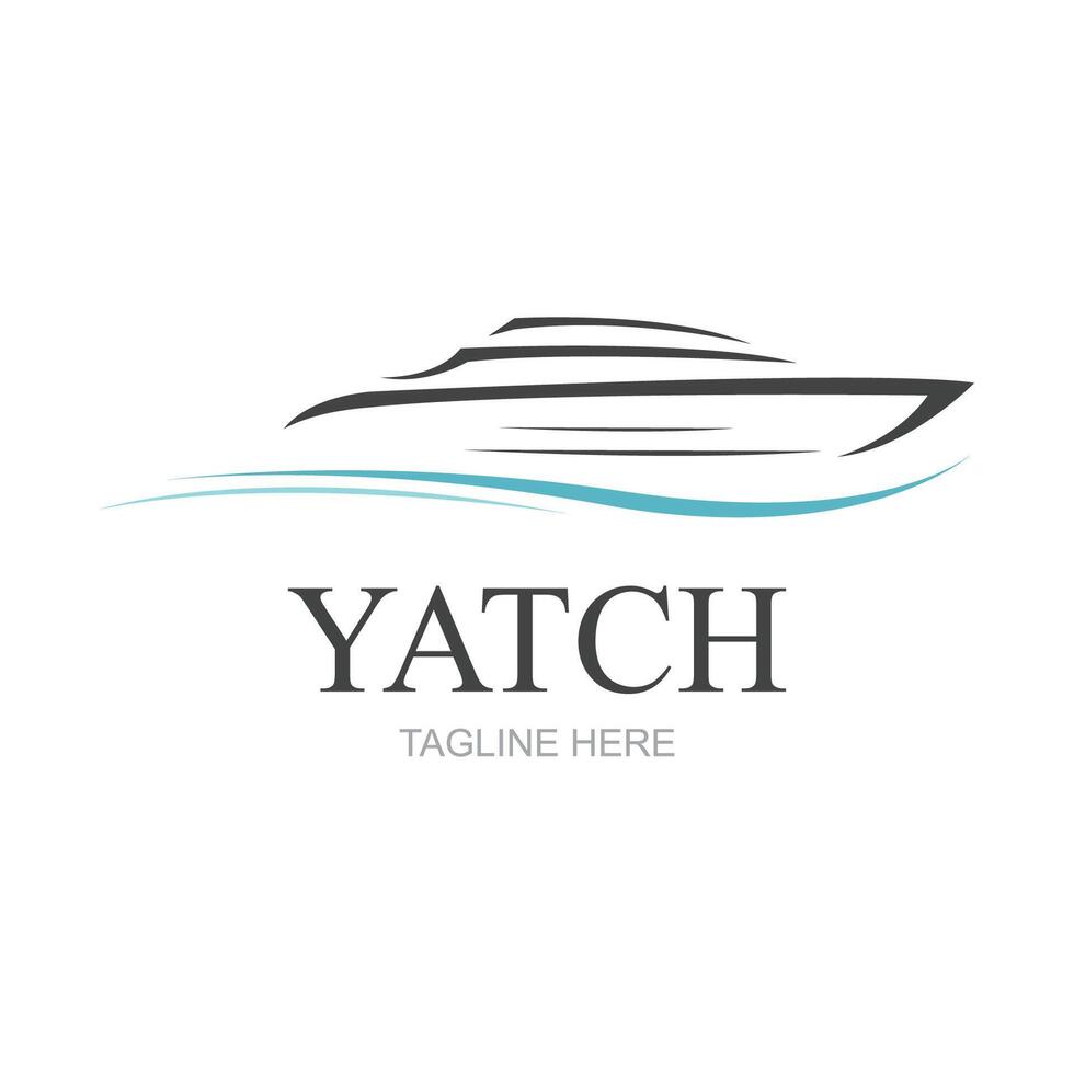 Vector sailing boat yacht logo vector illustration isolated on white. Yacht club logotype