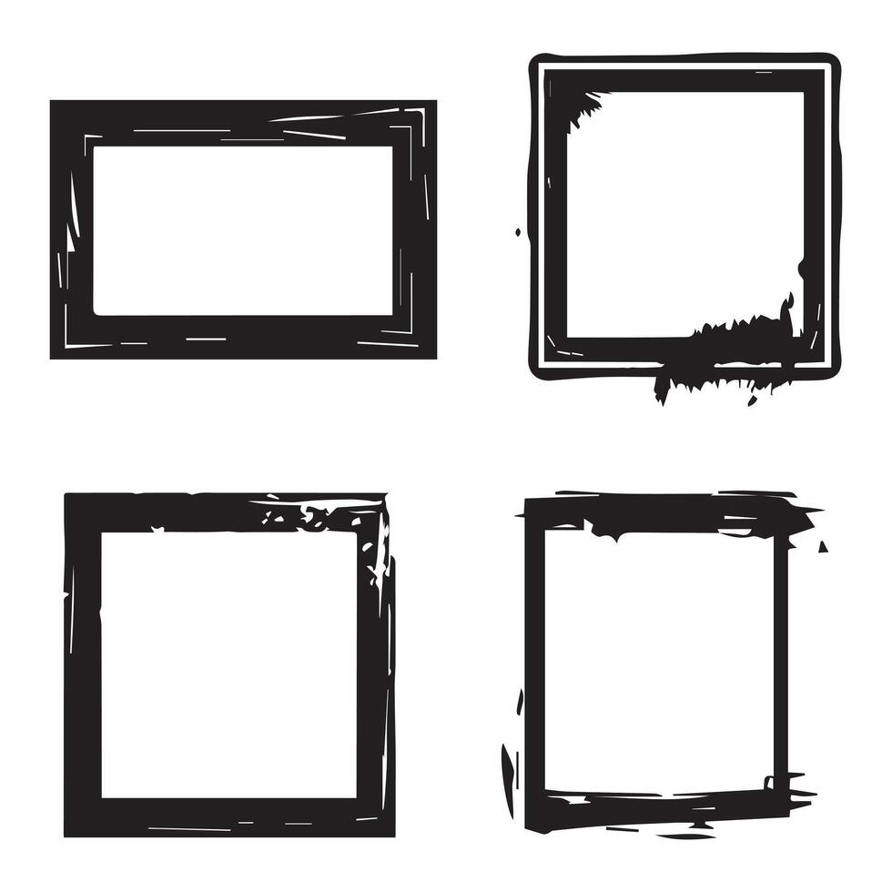 Frame set isolated on white background. Vector illustration.