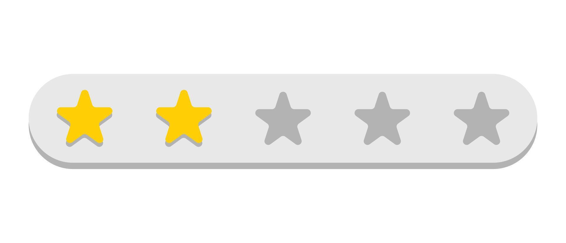 Star rating two icon. Flat illustration web design. vector