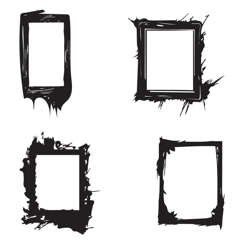 Frame set isolated on white background. Vector illustration.