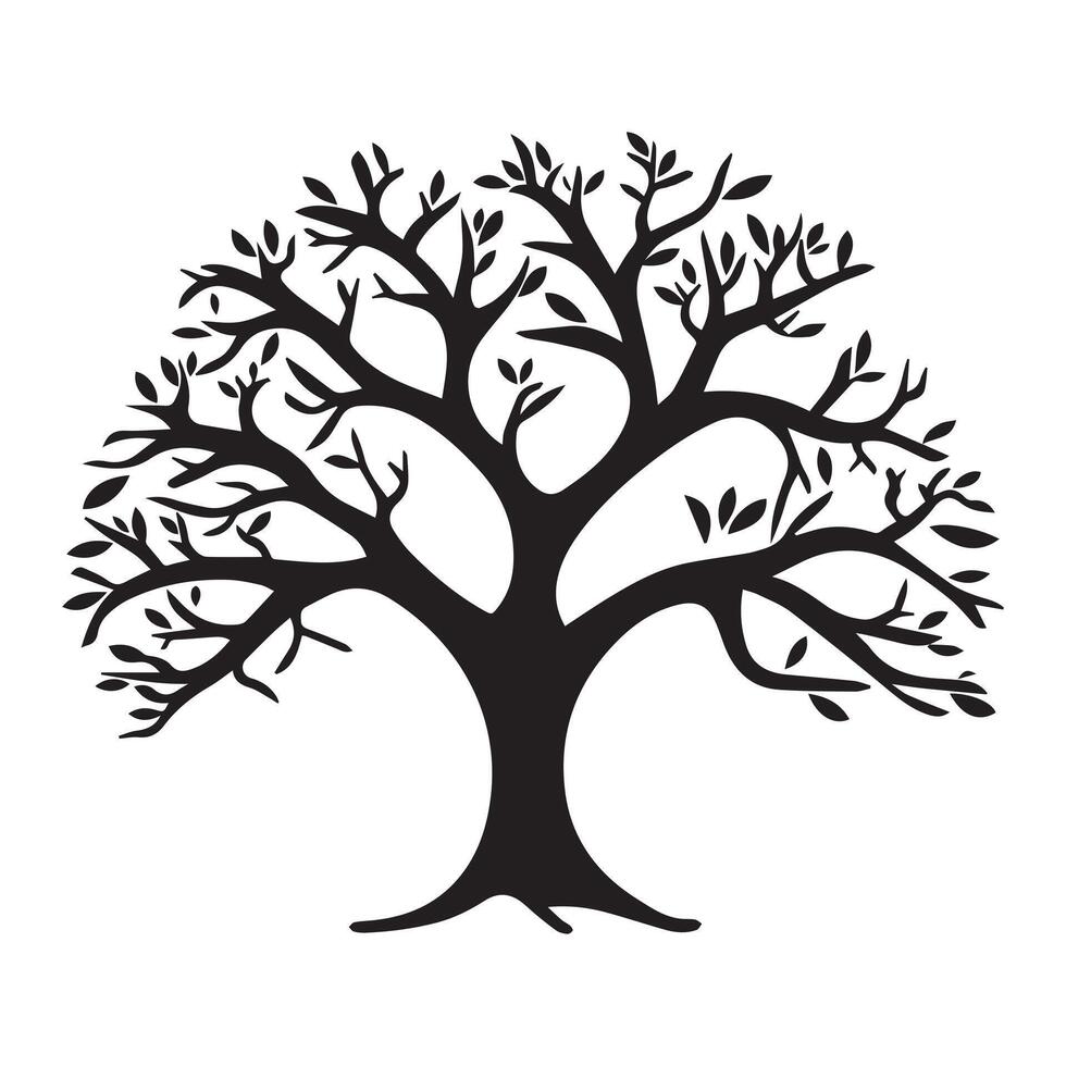 árbol silueta aislado en blanco antecedentes. vector ilustración para tu diseño.