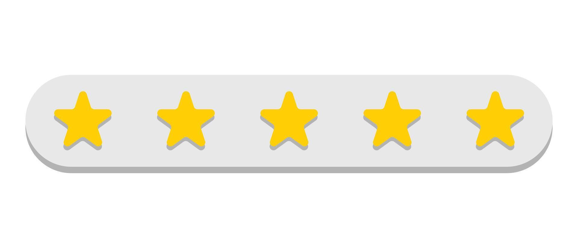 Star rating five icon. Flat illustration web design. vector
