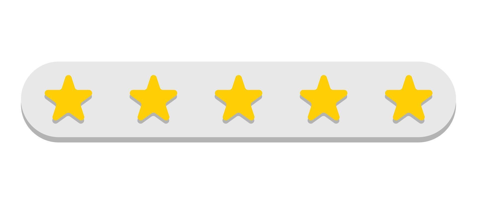 Star rating five icon. Flat illustration web design. vector