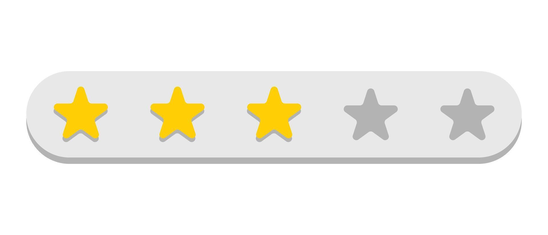 Star rating three icon. Flat illustration web design. vector
