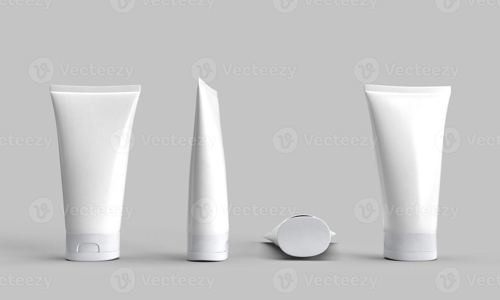 Package cream cosmetic white isolate mock up template design bottle skin care plastic tube hygiene empty background clean product object set collection model soap branding face label realistic shampoo photo