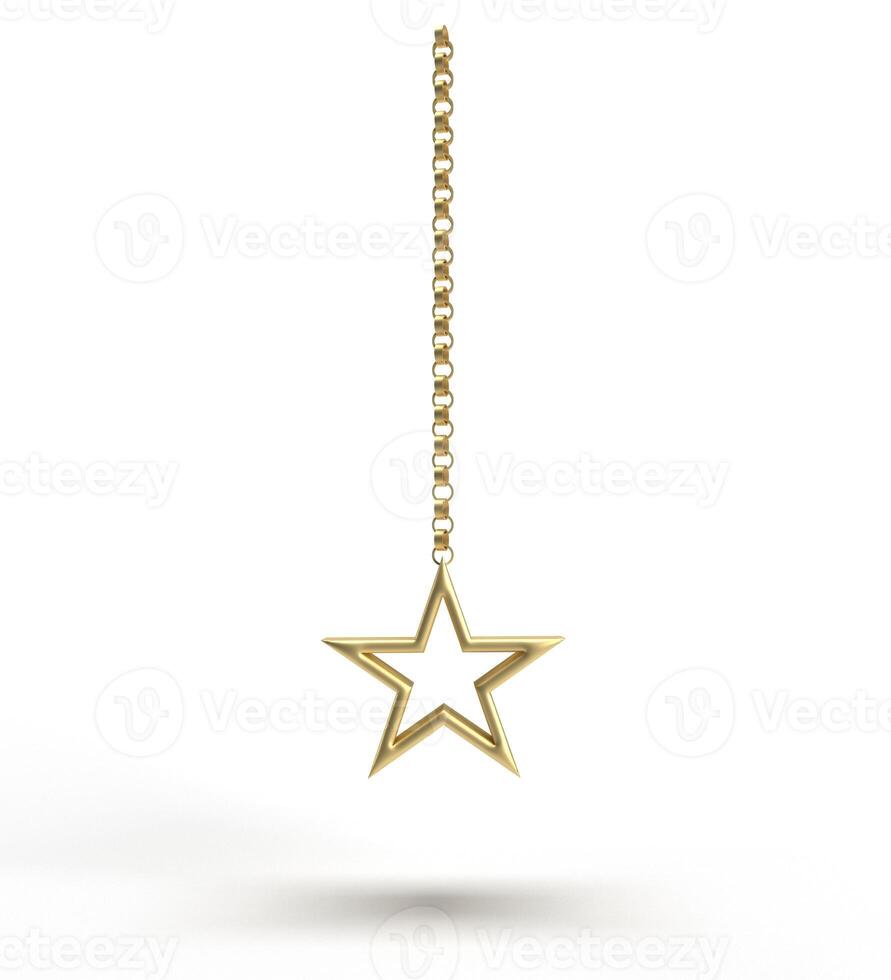 cadena estrella vacío forma línea hermosa objeto icono blanco aislado antecedentes dicut Ramadán ramadón kareem Mubarak religión musulmán islámico resplandor Arte dorado amarillo estrella Ramadán arabesco festival santo foto