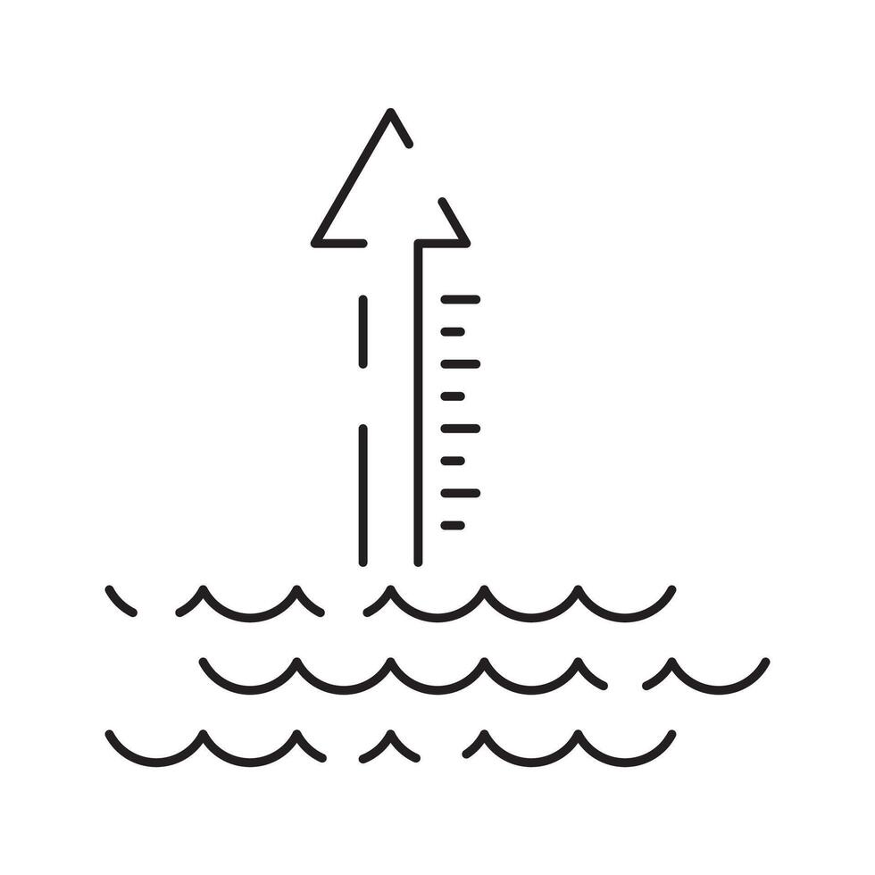 Global disasters. Modern vector plain line design icon. Drought, flood and water. Plant and nature or farm. Famine and insurance.