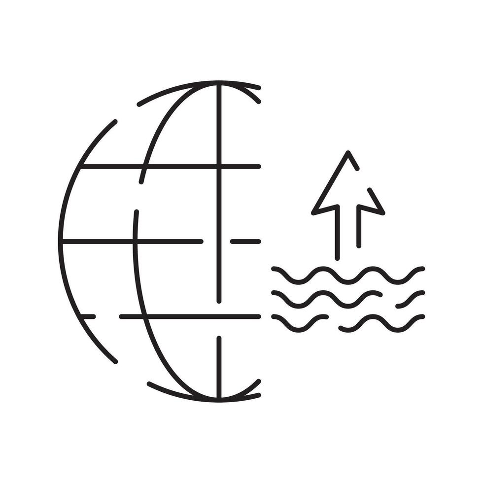Global disasters. Modern vector plain line design icon. Drought, flood and water. Plant and nature or farm. Famine and insurance.