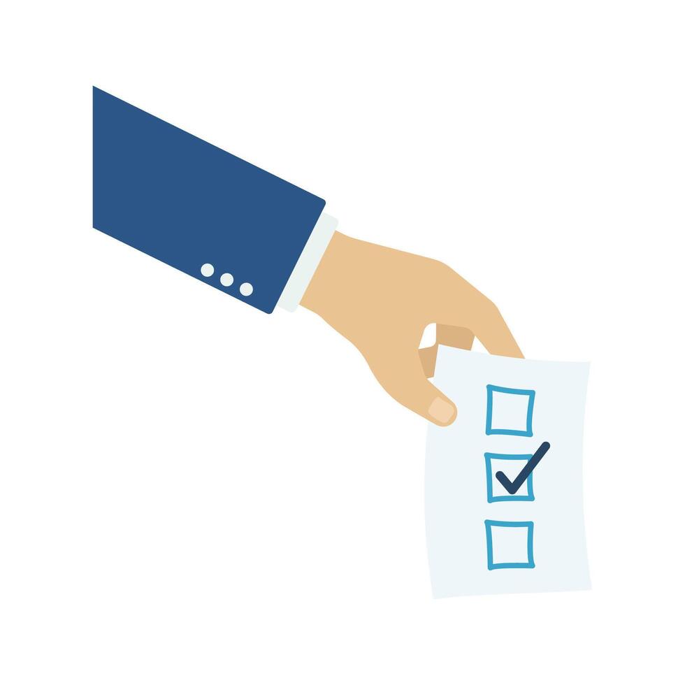 Hand voting ballot box icon. Hand putting paper in the ballot box. Voting concept. Vector illustration. Election and democracy campaign. Digital or online vote Sign.