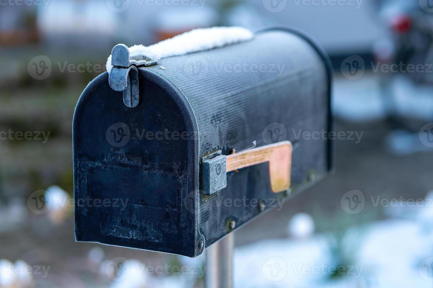 icy mailbox in the usa in winter photo