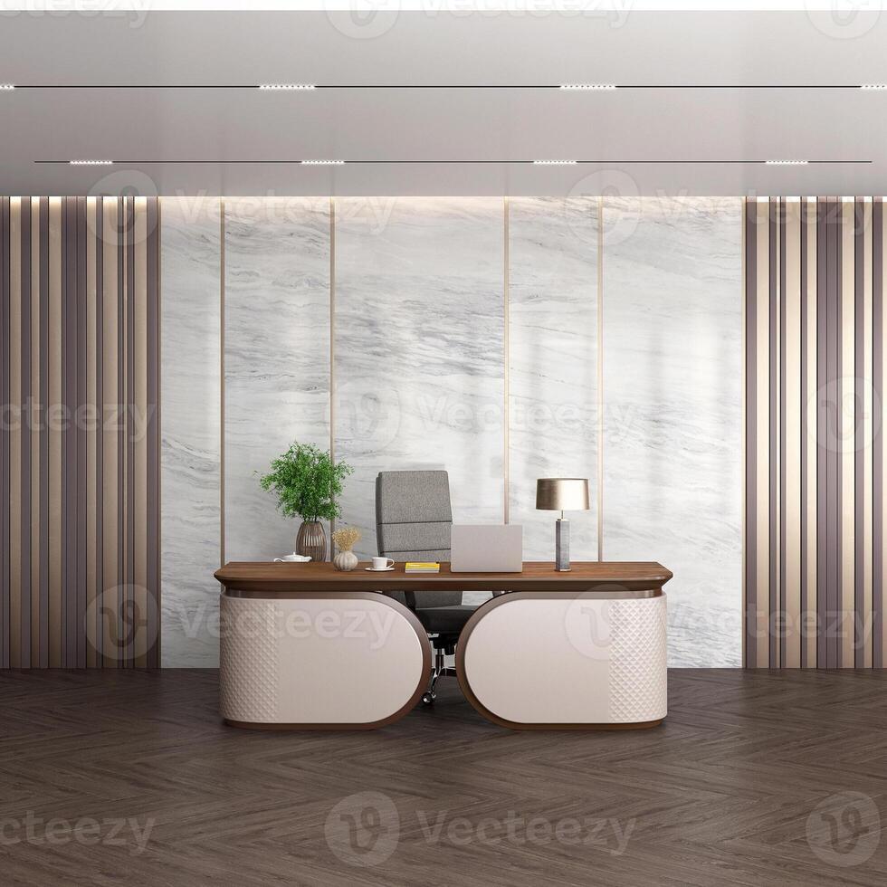 3d rendering of the office workplace, High-quality rendering photo