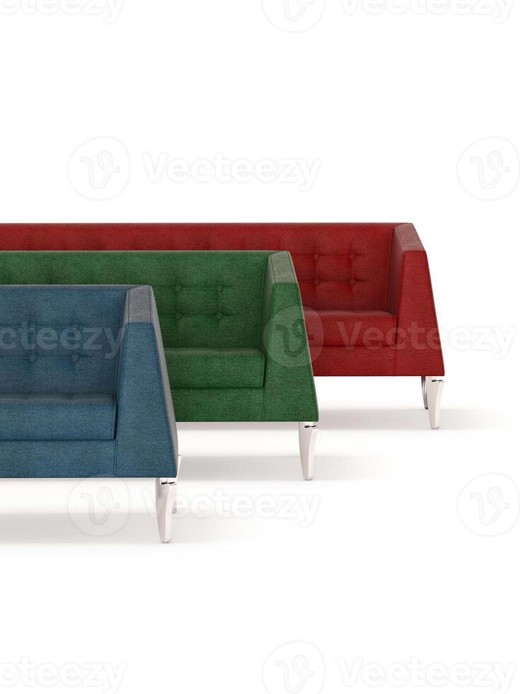 3D rendering of furnished armchairs in minimal design photo