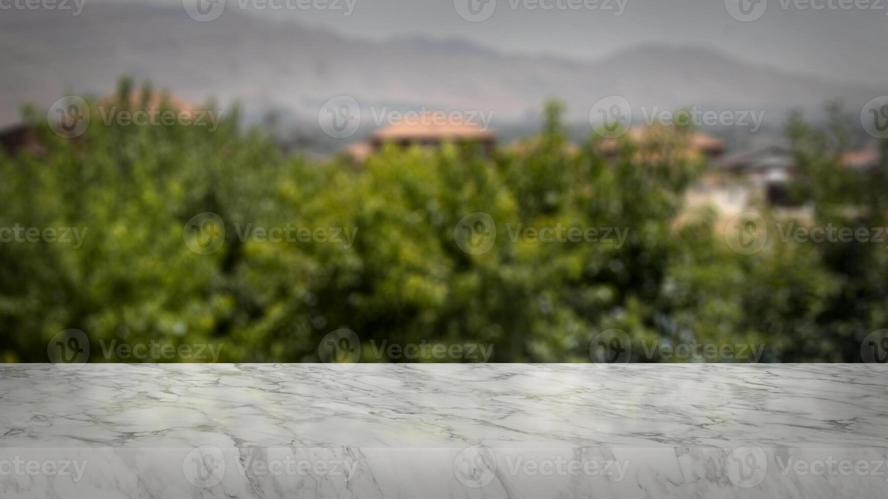 blanco mármol mesa con naturalmente borroso antecedentes. bueno para producto arreglo foto