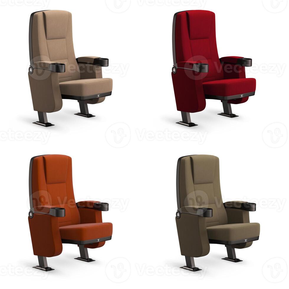 3D rendering of cinema chair - different views and high quality photo