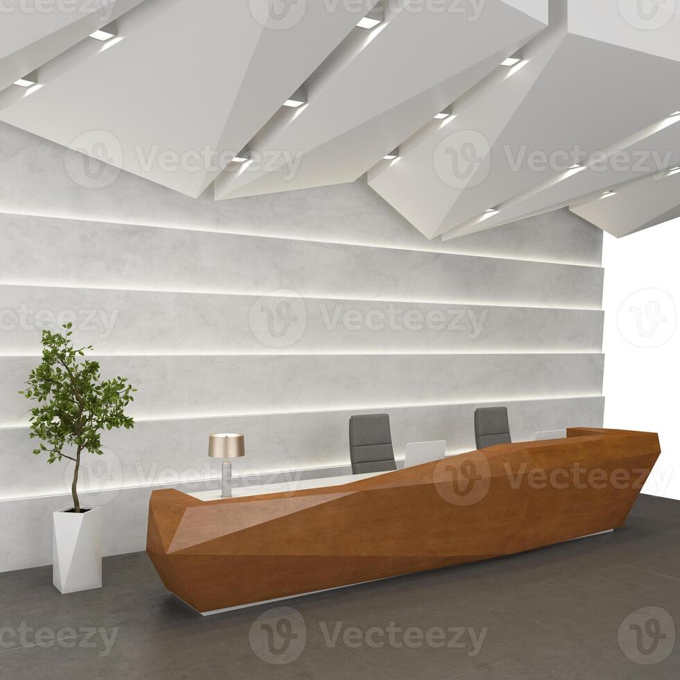 Designing Reception Space with a desk photo