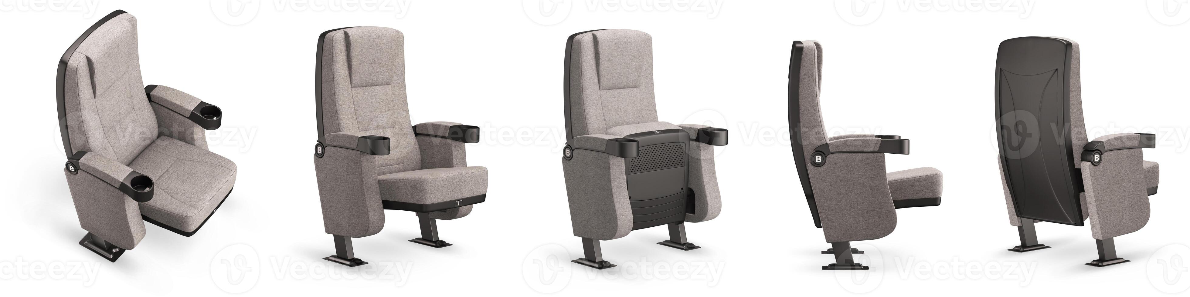 3D rendering of cinema chair - different views and high quality photo