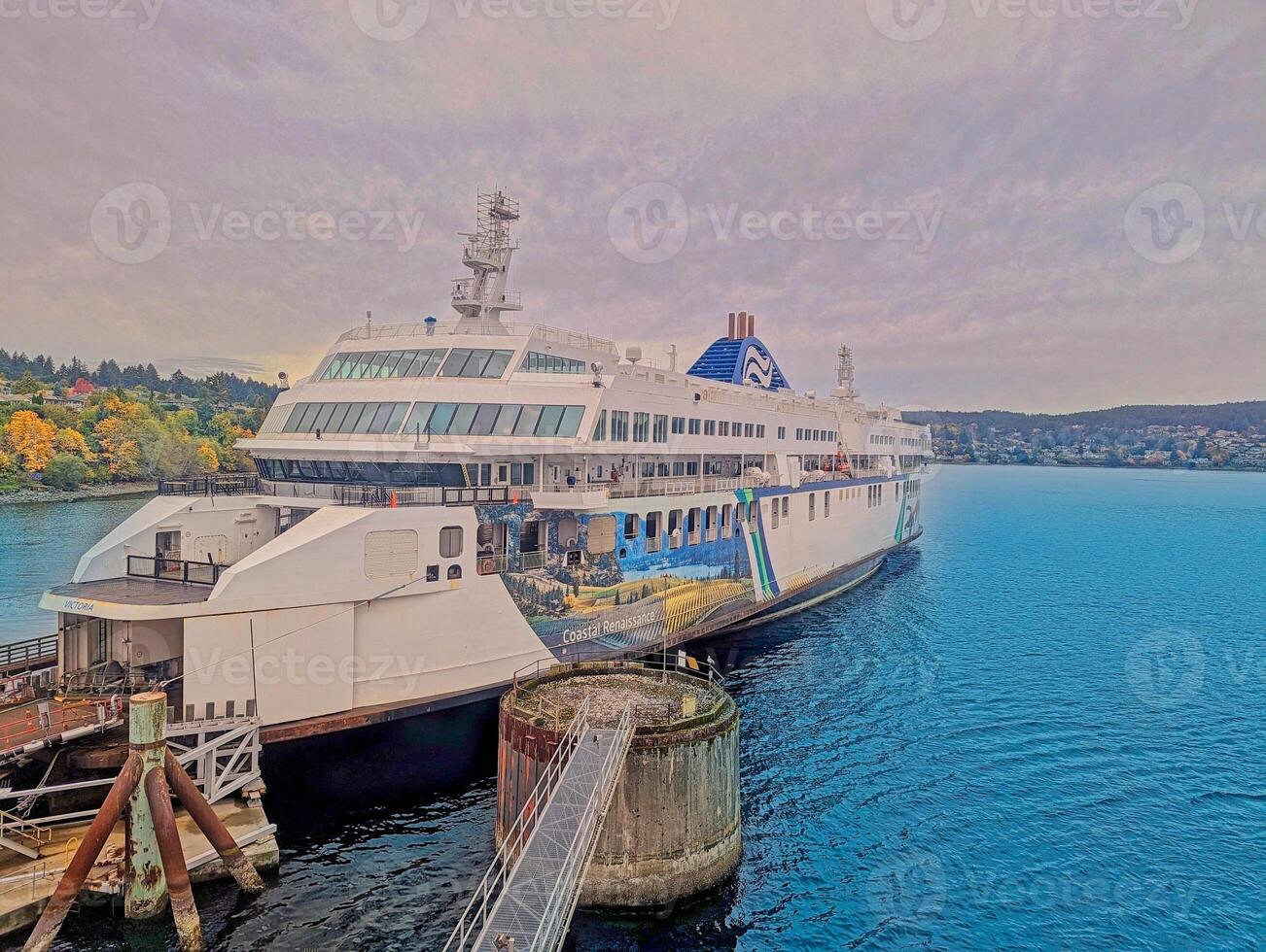 BC Ferries docked on the terminal waiting for the Passenger, Vancouver, British Columbia, Canada photo