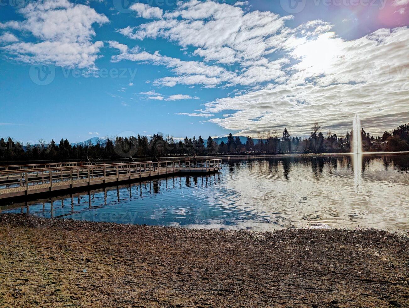 Beautiful Mill Lake in Abbotsford, British Columbia, Canada - January 1st 2024 photo