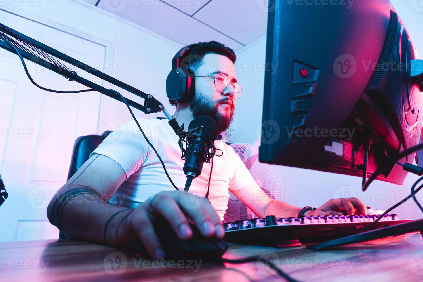 Portrait of a professional video game player. photo