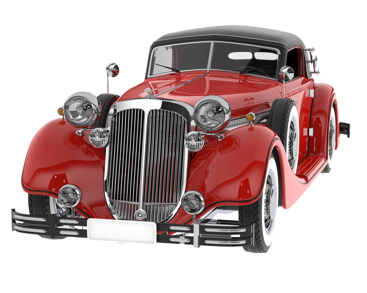 Classic car isolated on background. 3d rendering - illustration png