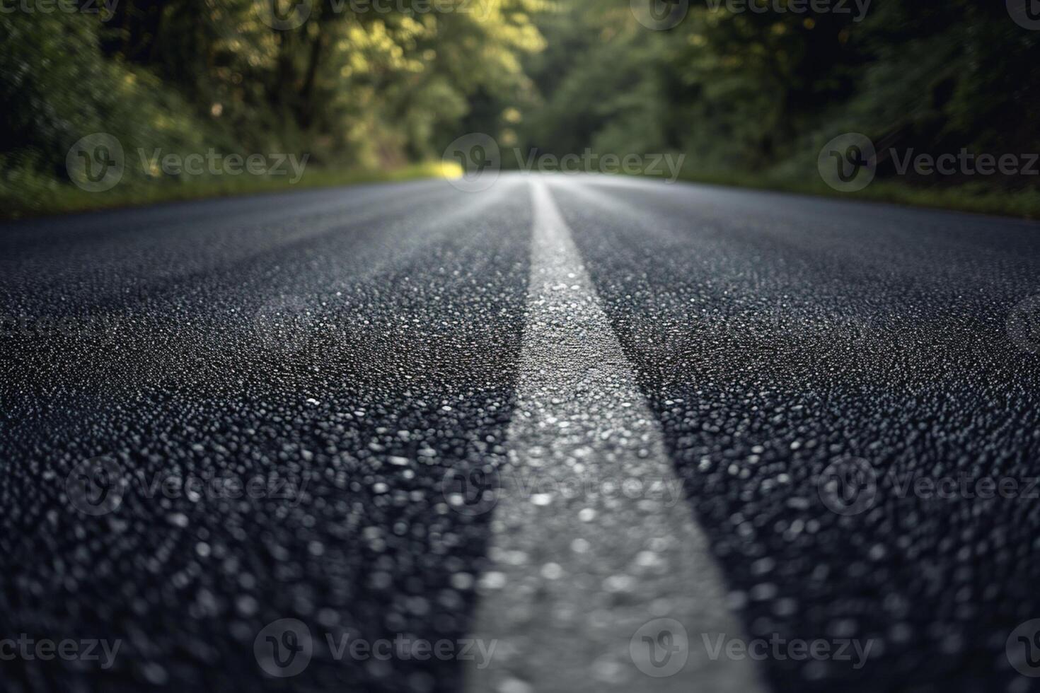 AI generated close up picture of asphalt road bokeh style background with generative ai photo