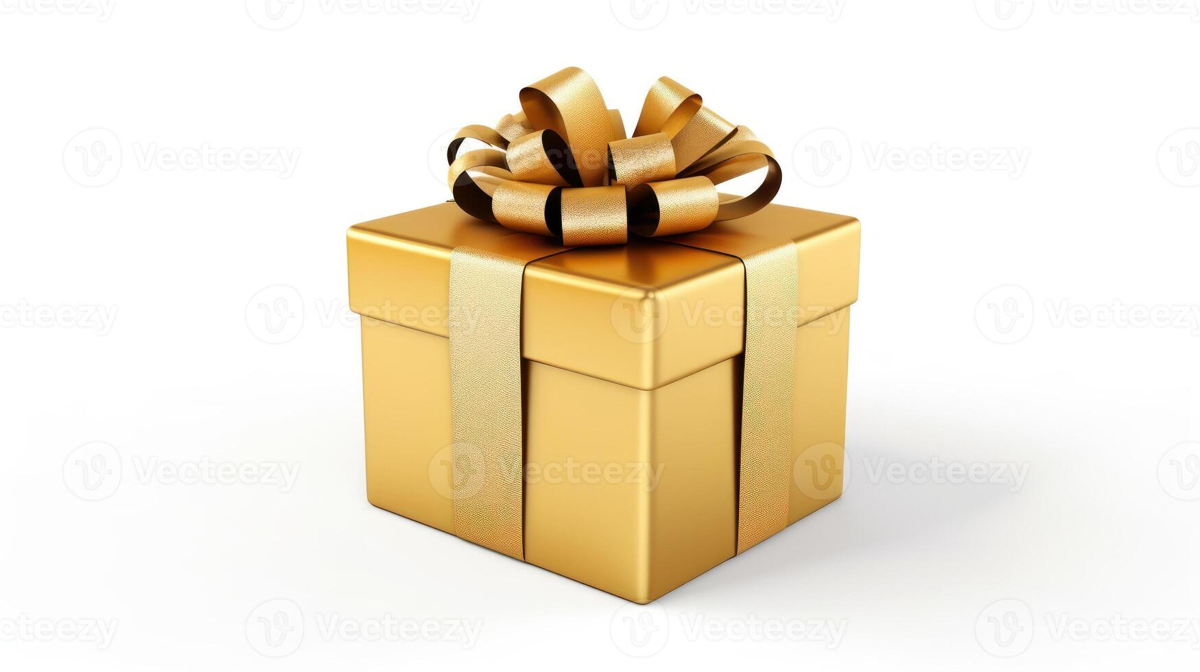 AI generated Elegant gift box adorned with a ribbon, perfecting the art of present presentation, Ai Generated. photo