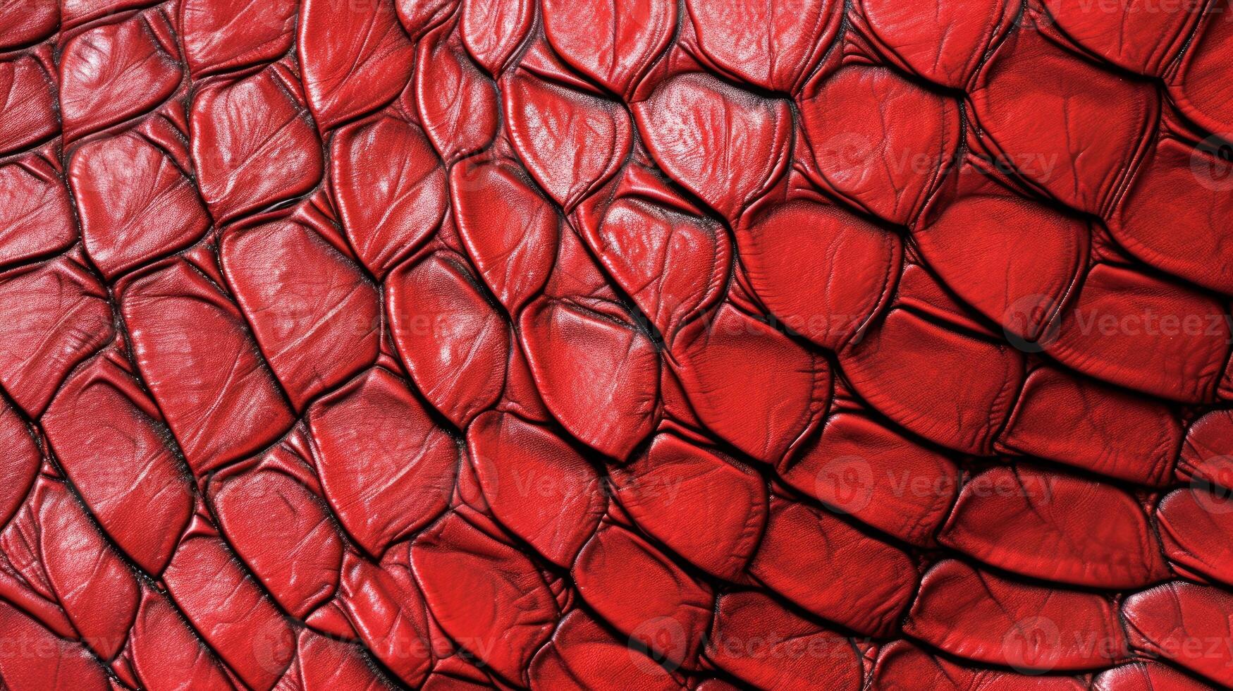 AI generated Bold red leather, textured with the allure of reptilian scales, exudes captivating sophistication, Ai Generated. photo