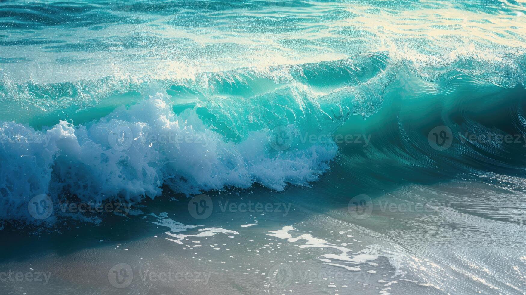 AI generated Clean ocean waves rolling, a soothing and rhythmic display of nature's serenity, Ai Generated. photo