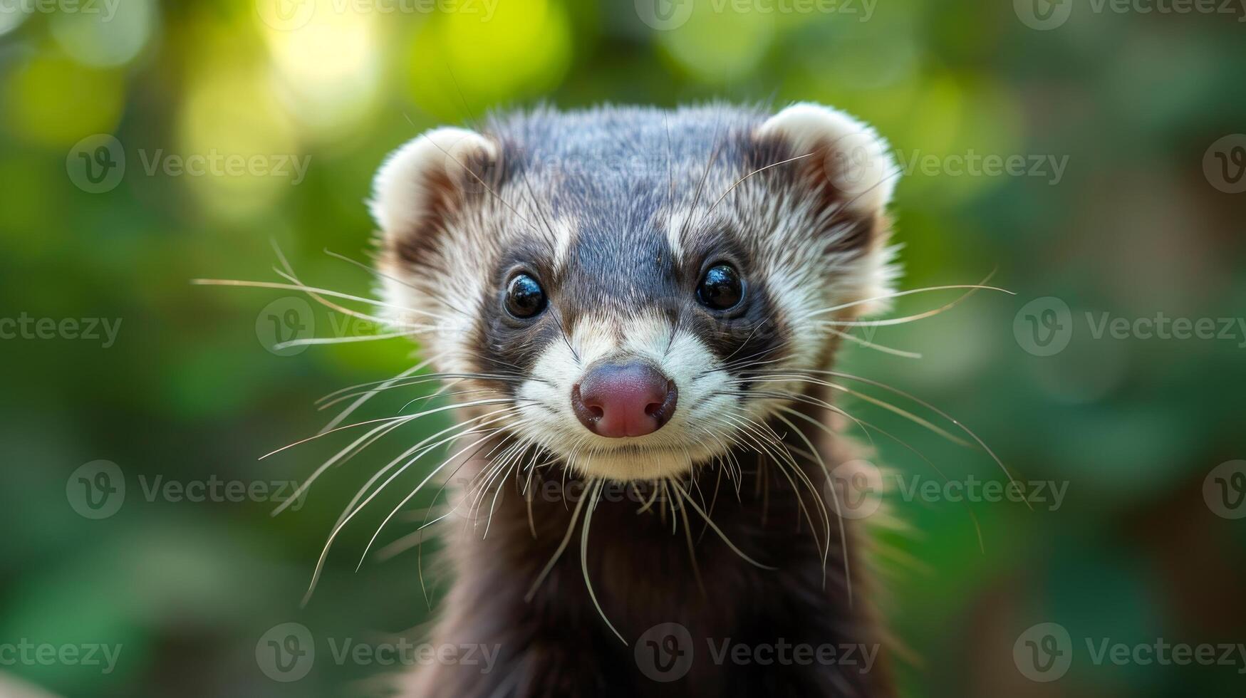 AI generated Stunning wildlife photography captures the essence of a ferret in a captivating portrait, Ai Generated. photo