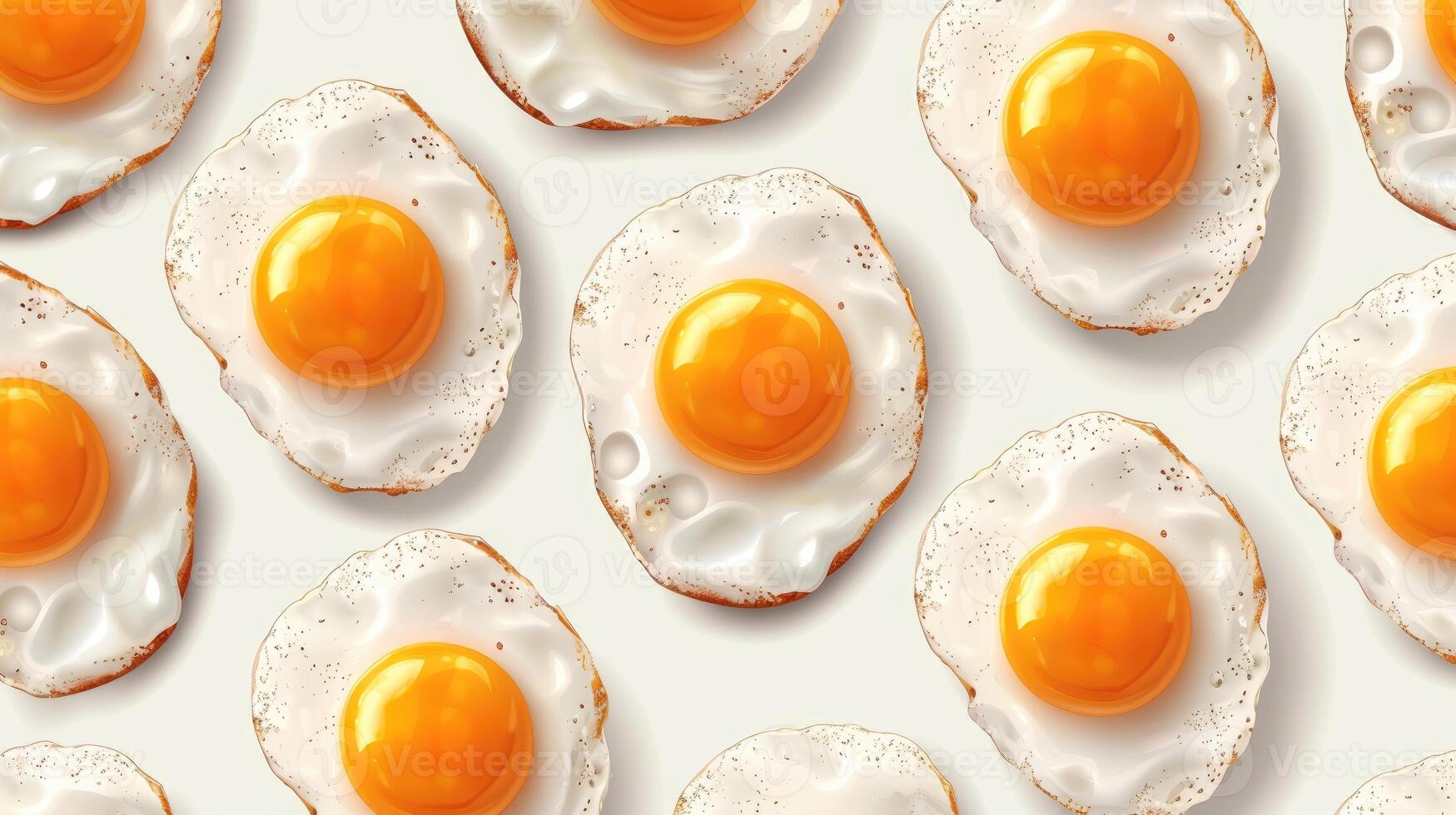 AI generated Seamless pattern of fried eggs, symbolizing diet breakfast. Wholesome morning fuel, Ai Generated. photo