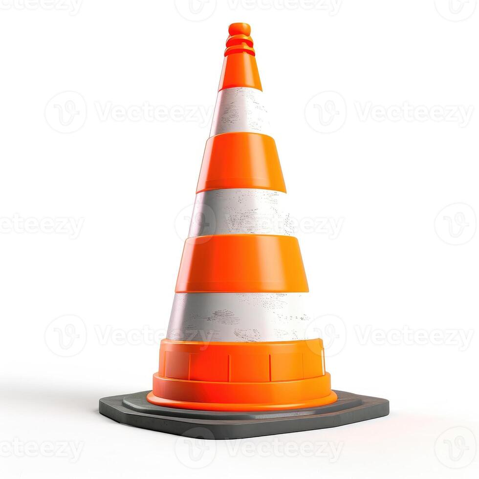 AI generated Orange traffic cone, caution symbol for safety. High-visibility alert, Ai Generated. photo